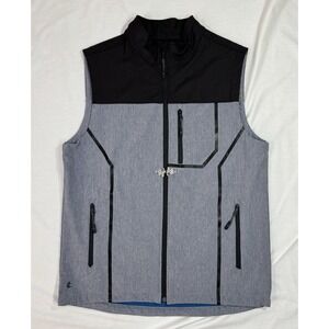 Cody James Core Vest Mens Large Black Fleece Lined Zip Pockets Soft Shell Zip-Up